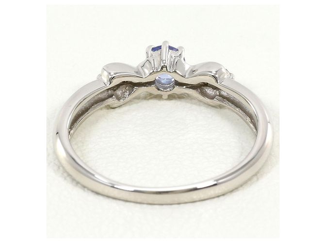 Autre Marque Platin-Bandring mit Diamant und Tanzanit - Ansicht 3