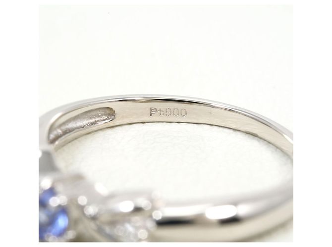 Autre Marque Platin-Bandring mit Diamant und Tanzanit - Ansicht 4
