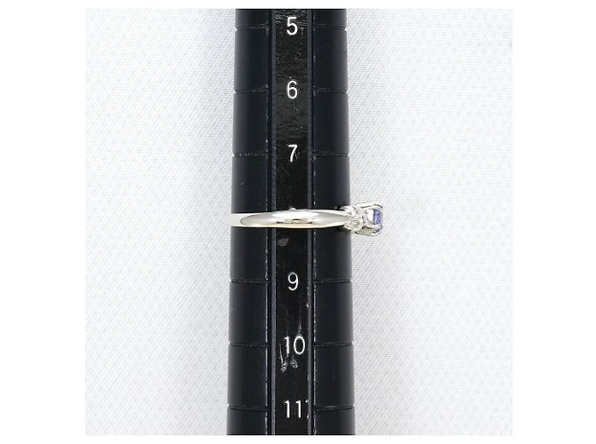 Autre Marque Platin-Bandring mit Diamant und Tanzanit - Ansicht 7