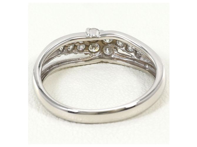 Autre Marque Platin-Ehering mit Diamant - Ansicht 3
