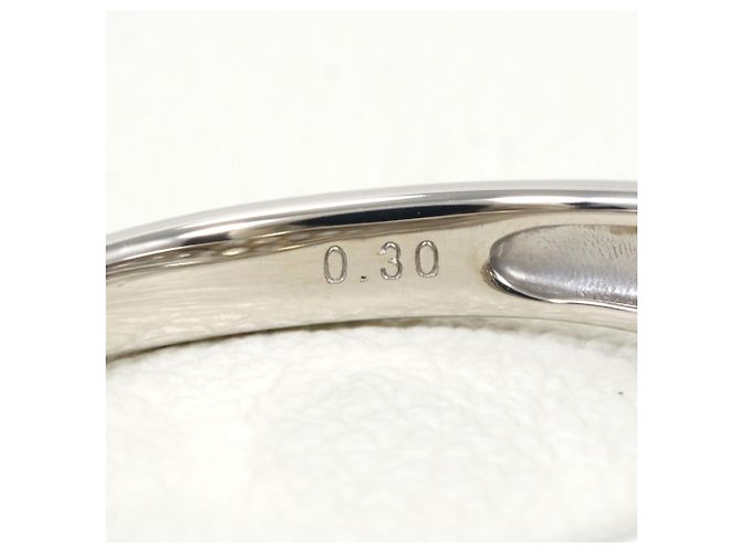 Autre Marque Platin-Ehering mit Diamant - Ansicht 5