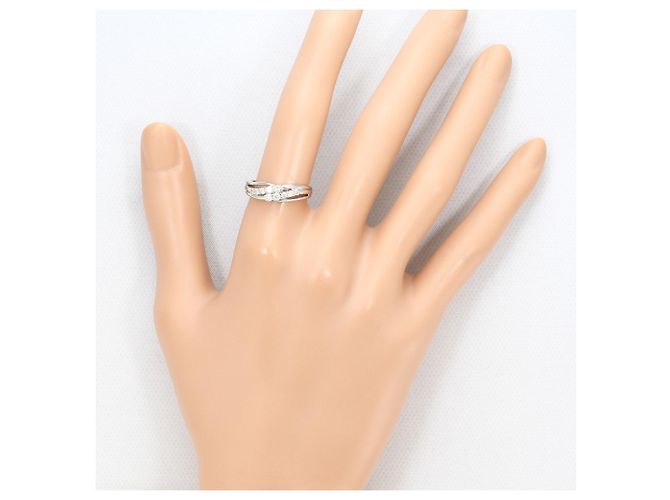 Autre Marque Platin-Ehering mit Diamant - Ansicht 6
