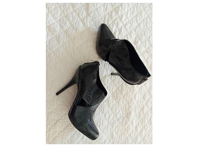 Botines Christian Dior de piel negra efecto serpiente Negro - vista 4