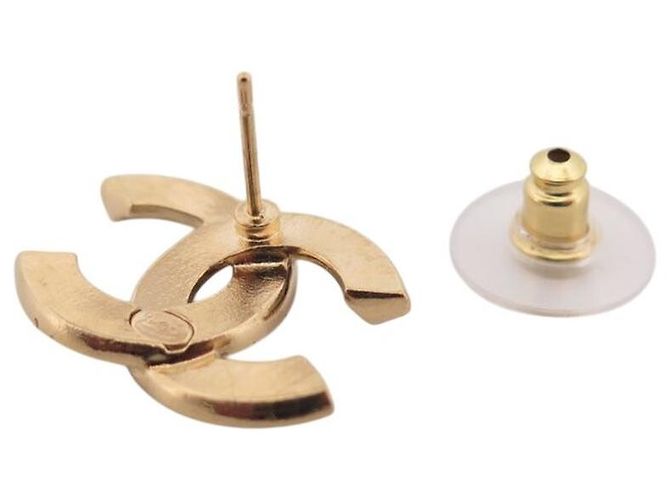 NUOVI ORECCHINI CHANEL LOGO CC STRASS IN METALLO DORATO D'oro - vista 4