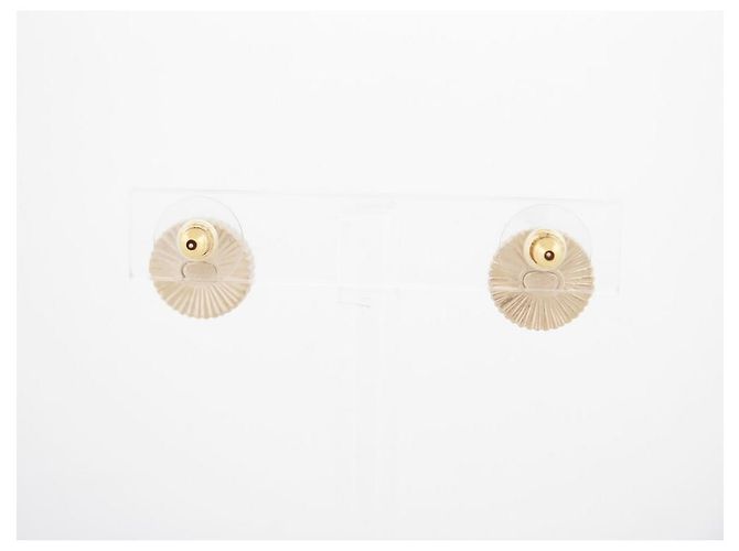 NEUE CHANEL CC LOGO RUNDE STECKER-OHRRINGE GOLDFARBENES METALL Golden - Ansicht 4