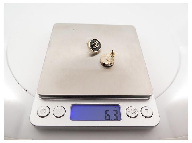 NEUE CHANEL CC LOGO RUNDE STECKER-OHRRINGE GOLDFARBENES METALL Golden - Ansicht 6