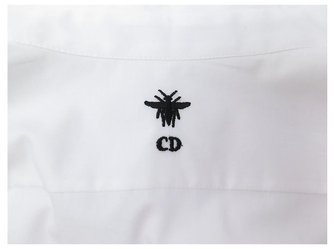 NUEVA CAMISA DIOR ABEILLE LOGO CD 1U1B27A3581 40 M CAMISA DE ALGODÓN BLANCA Blanco - vista 10