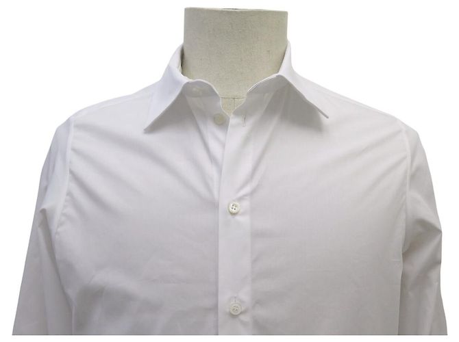 NUEVA CAMISA DIOR ABEILLE LOGO CD 1U1B27A3581 40 M CAMISA DE ALGODÓN BLANCA Blanco - vista 2