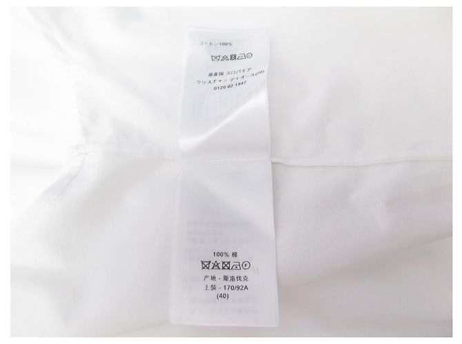 NUEVA CAMISA DIOR ABEILLE LOGO CD 1U1B27A3581 40 M CAMISA DE ALGODÓN BLANCA Blanco - vista 7
