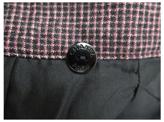 NEW CHANEL TWEED PANTS T38 CC LOGO BUTTONS PURPLE WOOL PANTS - view 11