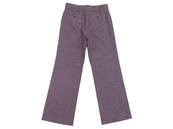 NEW CHANEL TWEED PANTS T38 CC LOGO BUTTONS PURPLE WOOL PANTS - view 2