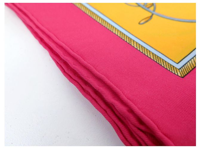 Hermès NEU HERMES LES VOITURES A TRANSFORMATION CARRE 70 SEIDENTUCHEL Pink - Ansicht 11
