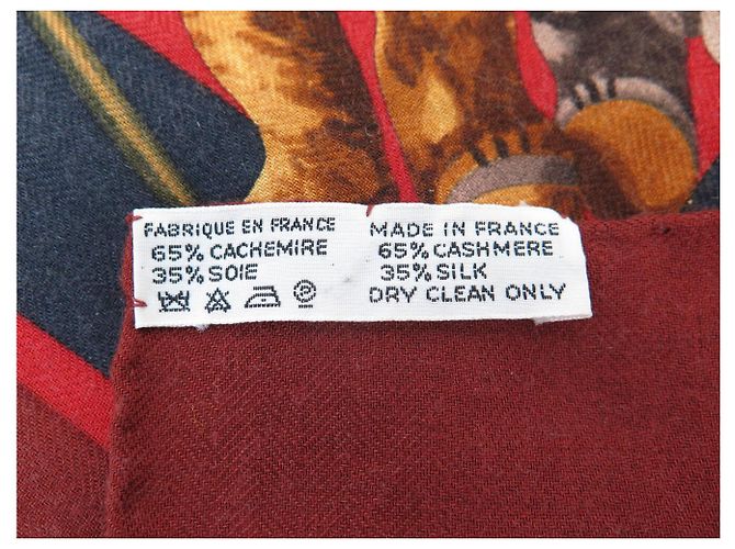 Hermès NUOVO FOULARD HERMES CONFIDENTS DES COEURS CARRE 90 CASHMERE E SETA Rosso - vista 11