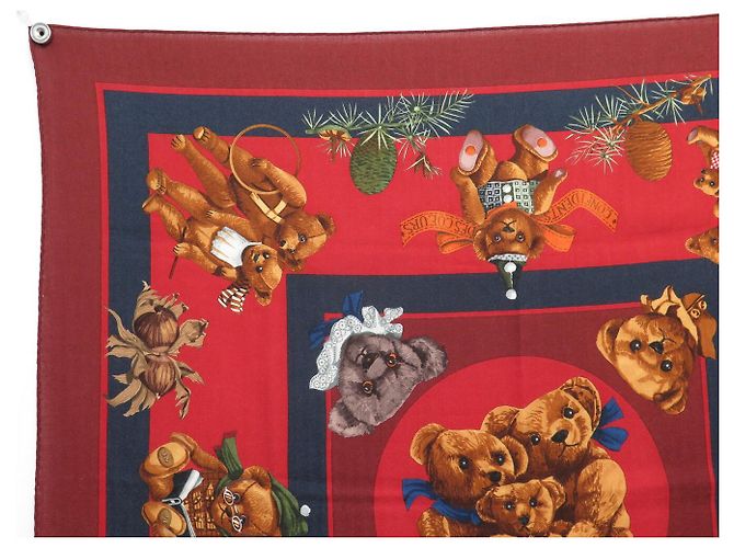 Hermès NUOVO FOULARD HERMES CONFIDENTS DES COEURS CARRE 90 CASHMERE E SETA Rosso - vista 2