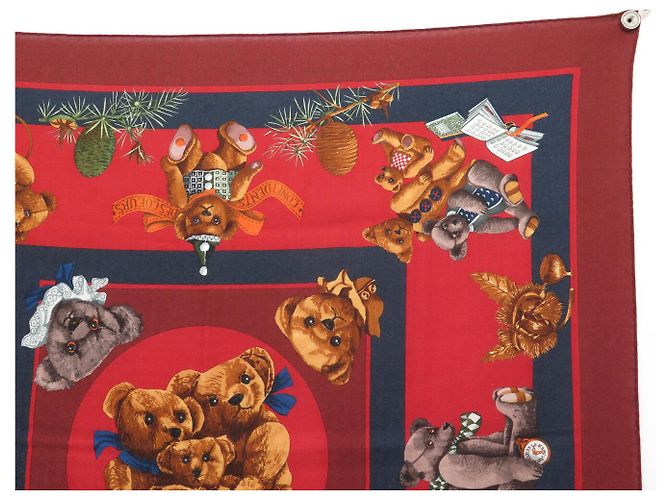 Hermès NUOVO FOULARD HERMES CONFIDENTS DES COEURS CARRE 90 CASHMERE E SETA Rosso - vista 3