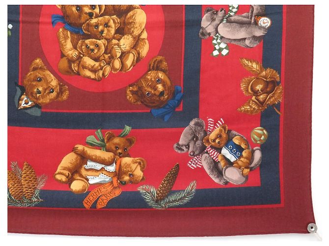 Hermès NUOVO FOULARD HERMES CONFIDENTS DES COEURS CARRE 90 CASHMERE E SETA Rosso - vista 4
