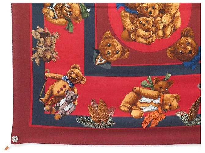 Hermès NUOVO FOULARD HERMES CONFIDENTS DES COEURS CARRE 90 CASHMERE E SETA Rosso - vista 5