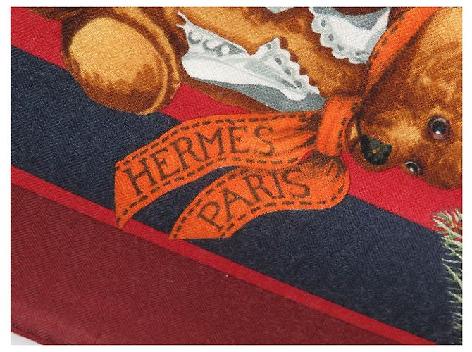 Hermès NUOVO FOULARD HERMES CONFIDENTS DES COEURS CARRE 90 CASHMERE E SETA Rosso - vista 6