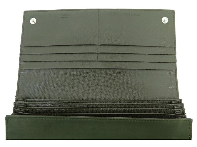 PRADA NYLON-GELDBEUTEL MIT LOGO-PLAKETTE GRÜN KARTENHALTER WALLET - Ansicht 6