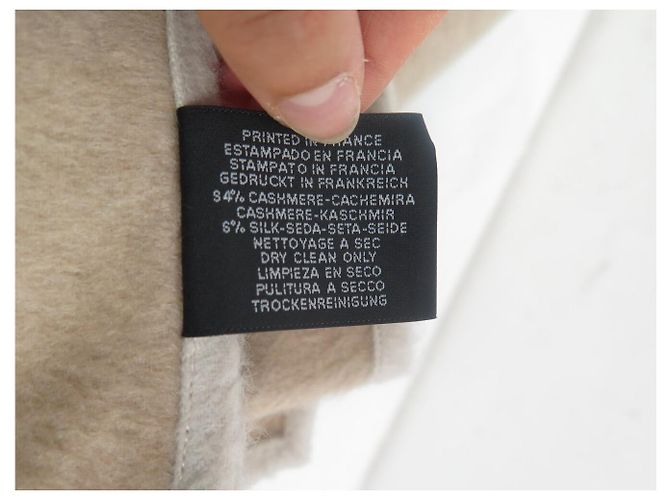 Hermès COPERTA HERMES JUNGLE LOVE IN CASHMERE E SETA BEIGE - vista 13