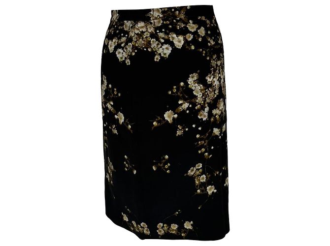 Givenchy knielange Rock mit Blumenprint aus schwarzer Viskose - Ansicht 3
