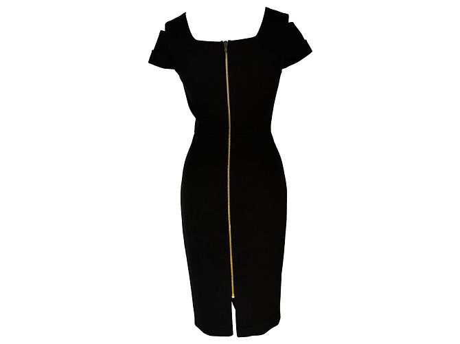 Abito midi Roland Mouret in viscosa nera Nero - vista 4