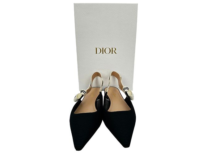 Dior J'Adior Slingback Ballerinas aus schwarzem Polyester - Ansicht 14