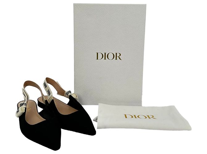 Dior J'Adior Slingback Ballerinas aus schwarzem Polyester - Ansicht 15