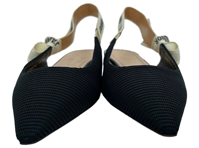 Dior J'Adior Slingback Ballerinas aus schwarzem Polyester - Ansicht 2