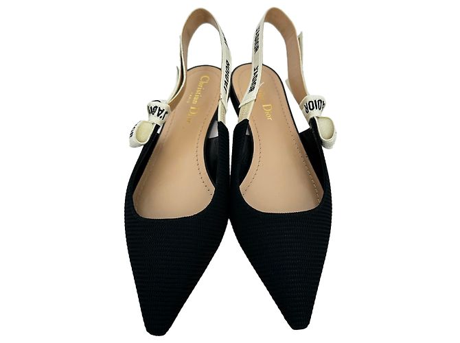 Dior J'Adior Slingback Ballerinas aus schwarzem Polyester - Ansicht 3