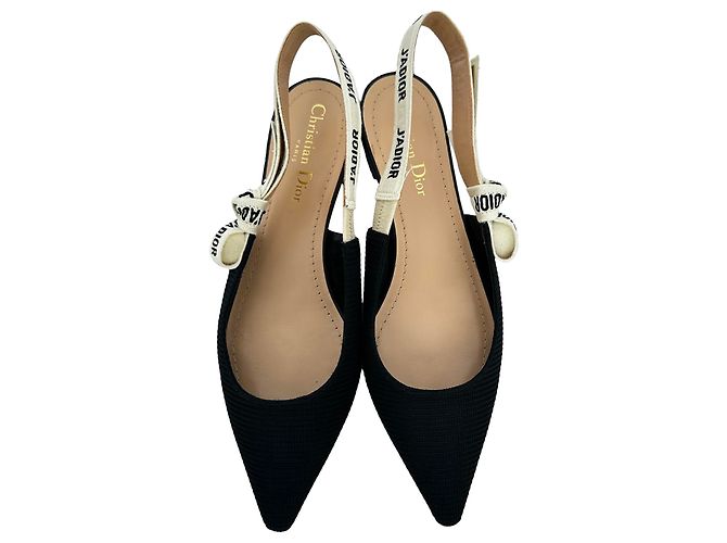Dior J'Adior Slingback Ballerinas aus schwarzem Polyester - Ansicht 4