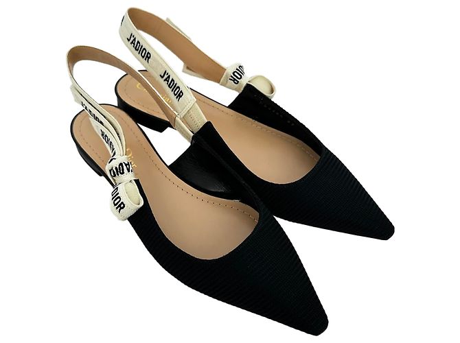Dior J'Adior Slingback Ballerinas aus schwarzem Polyester - Ansicht 5
