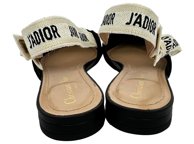 Dior J'Adior Slingback Ballerinas aus schwarzem Polyester - Ansicht 6