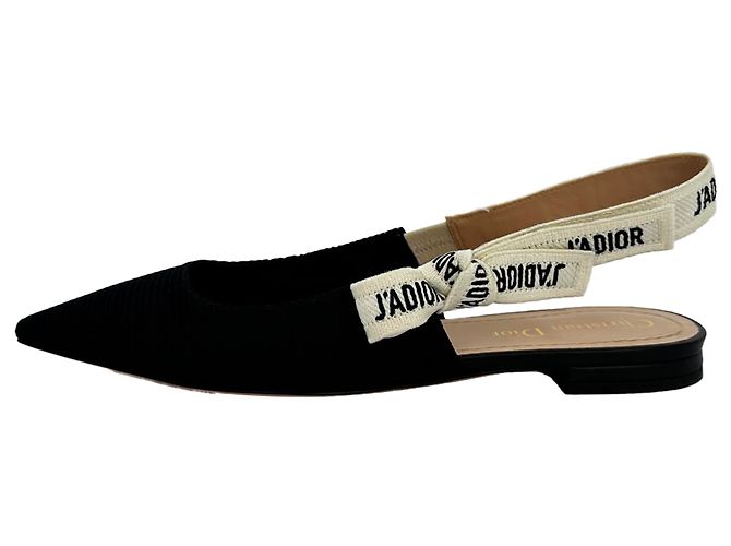 Dior J'Adior Slingback Ballerinas aus schwarzem Polyester - Ansicht 7