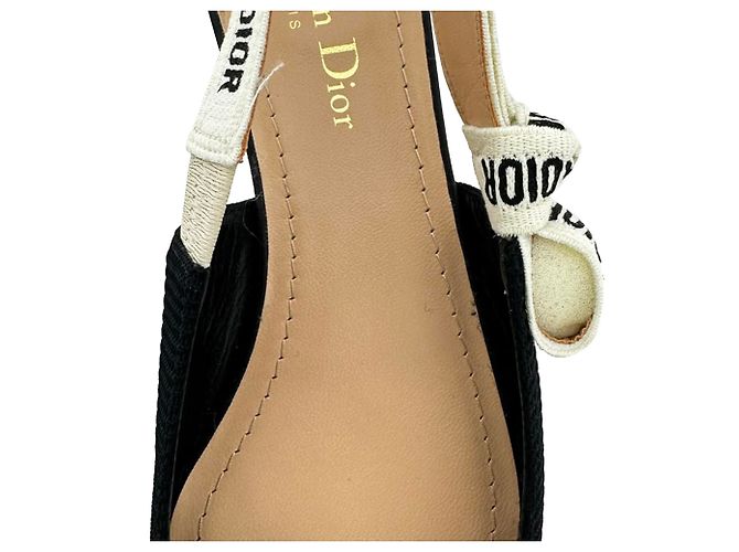 Dior J'Adior Slingback Ballerinas aus schwarzem Polyester - Ansicht 8