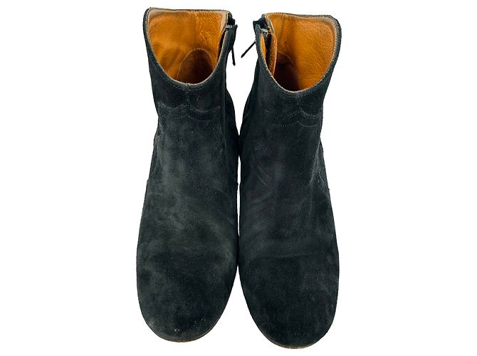 Stivaletti Isabel Marant Dicker in camoscio nero - vista 3