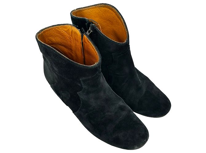 Stivaletti Isabel Marant Dicker in camoscio nero - vista 5