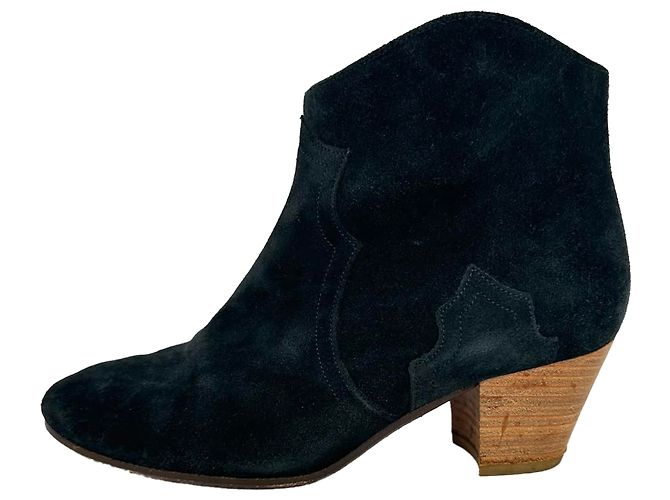 Stivaletti Isabel Marant Dicker in camoscio nero - vista 7