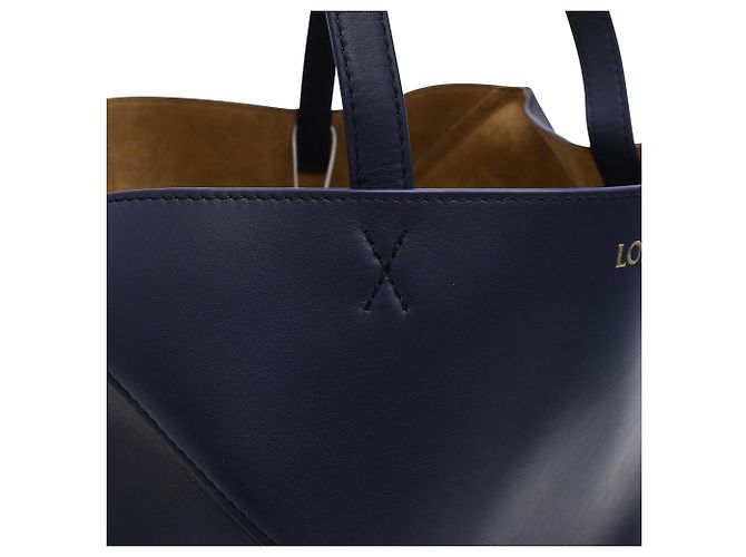 Borsa Tote Loewe Puzzle Fold in pelle nera Nero - vista 13
