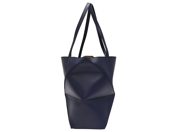 Borsa Tote Loewe Puzzle Fold in pelle nera Nero - vista 2