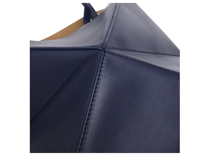 Borsa Tote Loewe Puzzle Fold in pelle nera Nero - vista 21