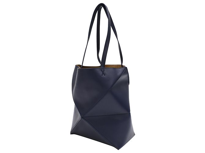 Borsa Tote Loewe Puzzle Fold in pelle nera Nero - vista 3