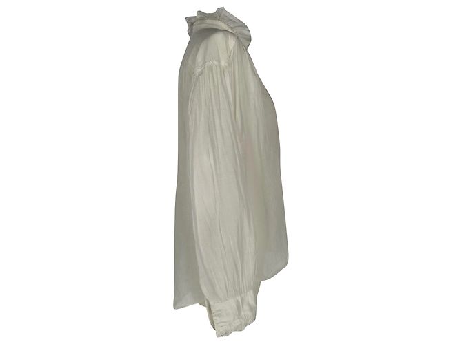 Blusa con volantes Isabel Marant Etoile Pamias en algodón blanco - vista 2