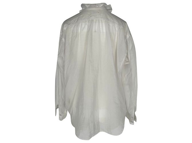 Blusa con volantes Isabel Marant Etoile Pamias en algodón blanco - vista 3