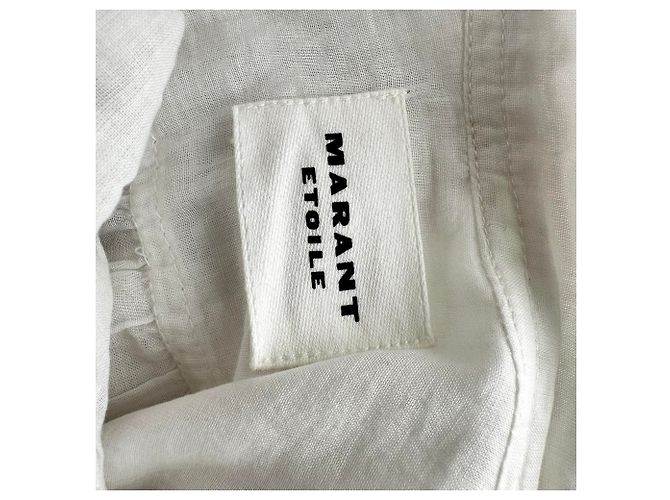 Blusa con volantes Isabel Marant Etoile Pamias en algodón blanco - vista 4