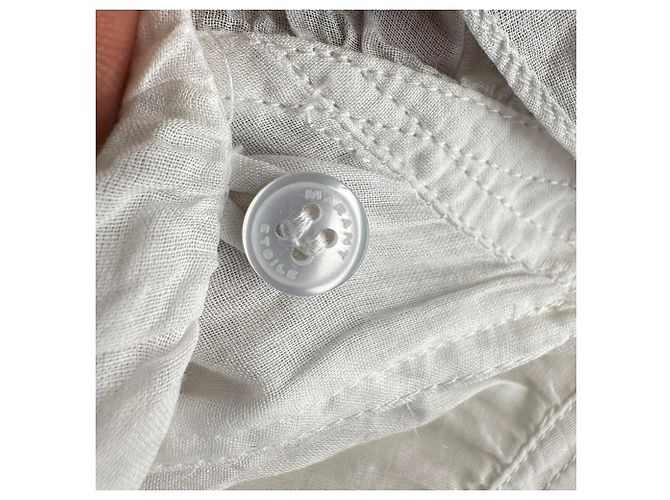Blusa con volantes Isabel Marant Etoile Pamias en algodón blanco - vista 7
