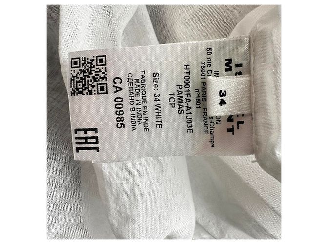 Blusa con volantes Isabel Marant Etoile Pamias en algodón blanco - vista 9