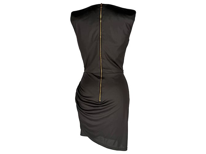 Balmain Mini-Kleid aus Jersey in schwarzem Polyester - Ansicht 3