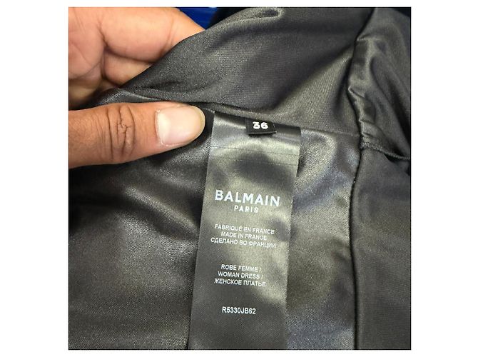 Balmain Mini-Kleid aus Jersey in schwarzem Polyester - Ansicht 6