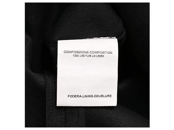 Falda longitud rodilla Yves Saint Laurent en lino negro - vista 6